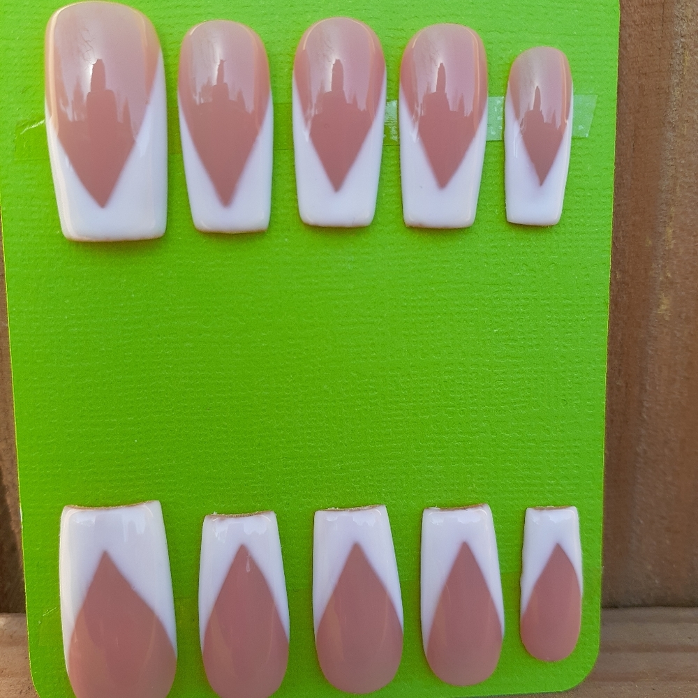 White French Square Press on Nails